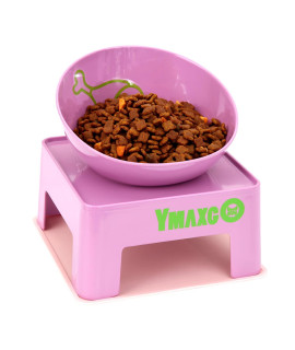 YMAXGO Food Feeding Bowl for French Bulldog/Cat, Non-Slip Design (Pink, Set)