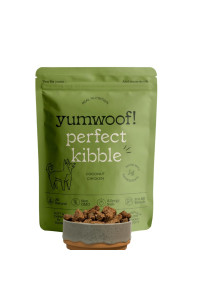 Yumwoof Perfect Kibble Non-GMO Air Dried Dog Food Improves Allergies & Digestion with Organic Coconut Oil, MCTs & Antioxidants Vet-Approved Soft Dry Diet Made in USA (Chicken 14 oz.)