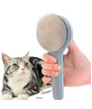 Cat Brush, Cats Grooming Dematting Comb for Shedding Remove Undercoat Mats Hair Pet Massage-Self Cleaning Slicker Brushes for Dogs Cats Grooming Brush Tool for Indoor Cats Shedding (blue)