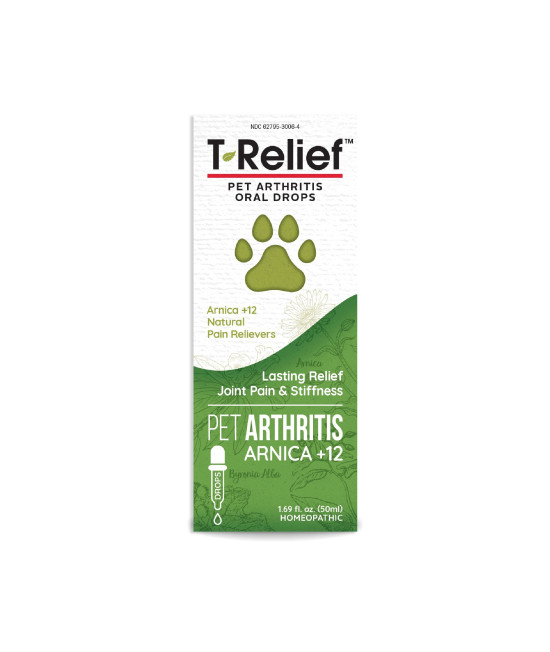 MediNatura T-Relief Pet Arthritis Pain Relief Arnica +12 Powerful Natural Medicines Help Reduce Hip & Joint Pain, Soreness & Stiffness - Fast-Acting Soother for Dog & Cat - 1.69 oz