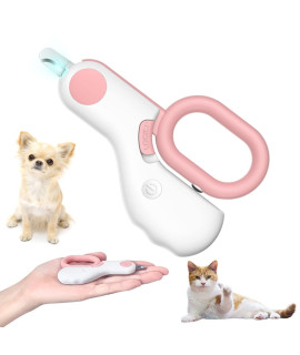 Tmsuxin Cat Nail Trimmers for Small Animals, Cat Nail Clippers with LED Light, Best Cat Claw Care Kit for Home Grooming -Professional Grooming Tool for Tiny Dog Cat Rabbit Bird Puppy Kitten (Pink)