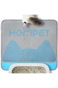 Hompet Durable Cat Litter Box Mat for floor, Extended Blank Holder, Honeycomb Double Layer Sifting Design, Easy Clean Large Size Kitty Litter Trapping Mats, Waterproof/Urine Litter Catcher Pads