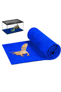Mechpia 47 x 24 Large Reptile Carpet Terrarium Liner Bedding Reptile Substrate Mat Supplies for Bearded Dragon Snake Lizard Tortoise Leopard Gecko (Blue)