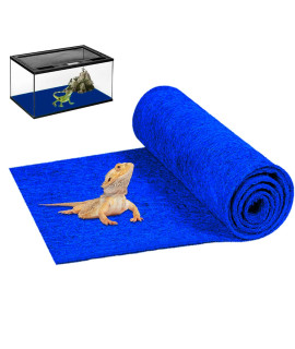 Mechpia 47 x 24 Large Reptile Carpet Terrarium Liner Bedding Reptile Substrate Mat Supplies for Bearded Dragon Snake Lizard Tortoise Leopard Gecko (Blue)