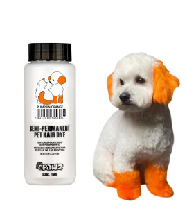 OPAWZ Semi-Permanent Dog Hair Dye, Food-Grade Pigment Dog Dye, Non-Toxic Pet Hair Dye for Dogs, Cats and All Pets Can be Bathed (Pumpkin Orange)