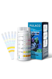 PULACO Aquarium Fish Tank Test Strips (6 in 1)100 Count for Fresh Water and Salt Water