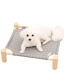 Babyezz Cat and Dog Hammock Bed, Wooden cat Hammock Elevated Cooling Bed, Detachable Portable Indoor/Outdoor pet Bed, Suitable for Cats and Small Dogs (Arrow)