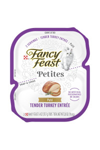 Purina Fancy Feast Gourmet Pate Wet Cat Food, Petites Tender Turkey Entree - 2.8 oz. Tub