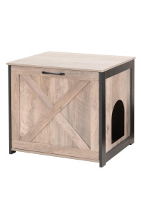 DWANTON Cat Litter Box Furniture Hidden, Cat Litter Box Enclosure, Reversible Entrance Can Be on Left or Right Side, Indoor Cat Box Cabinet, Wooden Cat Washroom, End Table, Nightstand