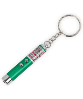 Mini Cat Toys Laser Pointer Pen Keychain Flashlight Funny Dog Stick Pet Lamp White Light LED Infrared Button Electronics Included Interactive Cats Toys for Indoor(1 PCS Pack, Green)