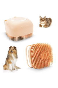 Bath Brush Silicone, Massage Soft Brush Dog Cats, Pet Massage Brush Bubble Brush (Blue+Yellow(2 pack))