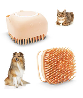 Bath Brush Silicone, Massage Soft Brush Dog Cats, Pet Massage Brush Bubble Brush (Blue+Yellow(2 pack))
