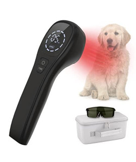 iKeener Vet Device for PetsRed Light Therapy for Pain ReliefMuscle & Joint Pain from Dog ArthritisHandheld Infrared Light with 660nm & 850nm Wavelengthsm for DogscatsHorses (Black)