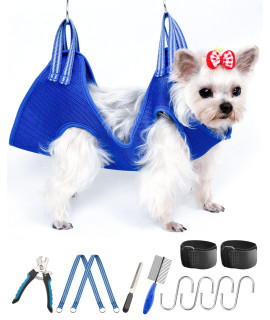 OVTEXZOG Dog Grooming Hammock,Cat Pet Grooming Hammock,Cat/Dog Grooming Sling for Nail Clipping, Dog Grooming Harness for Extra Small Dog and Small Cat,Dog Nail Clipper Hammock Restraint XXS Yorkshire