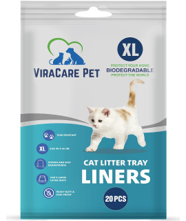 20 x cat Litter Tray Liners Extra Large With Drawstrings Biodegradable Scratch Resistant And Leak Proof For X-Large Litter Trays cat Litter Bags Size 90x45 cm 2 Mil Thickness