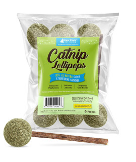Raw Paws Catnip Lollipops, 6 ct - Cat Toys for Indoor Cats, Interactive Cat Toy, Catnip Toys, Silvervine Cat Toy, Silvervine for Cats, Cat Kicker Toy, Catnip Ball, Cat Ball Toy, Catnip Lolli-pops