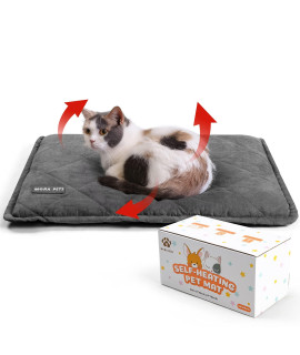 Mora Pets Self Heating Cat Bed Self Warming Cat Bed Ultra Warm Thermal Cat Pad Pet Bed 24 x 18 Inches with Removable Cover Outdoor Indoor for Cats and Small Medium Dogs Machine Washable