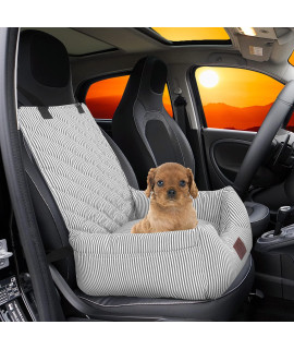 FAREYY Dog Car Seat for Small Dogs, Pet Booster Seat Fully Detachable Washable Dog Seat for Car Travel Dog Bed with Storage Pockets and Clip-On Safety Leash