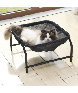 JUNSPOW Cat Bed [Designed for Big Cats] Cat Hammock Dog Bed Pet Square Hammock Bed Free-Standing Cat Sleeping Bed Cat Supplies Whole Wash Stable Detachable Easy Assembly Indoor Outdoor (Light Gray)