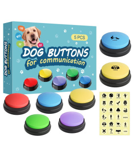 Dog Buttons for Communication Starter Pack, Dog Talking Buttons, Training Pet to Speaking Buttons, Speech Buttons with Words Voice Record Buttons, Push Buttons to Talk-Dog Gifts & Stuff