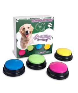 Goplemo Dog Buttons for Communication Starter Pack,Voice Recordable Buttons,Training Dogs Talking Recording Button Funny Gift for Pet Cats,Multicolor 4 Counts