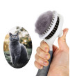 Cat Grooming Brush, Self Cleaning Slicker Brushes for Dogs Cats Pet Grooming Brush Tool Gently Removes Loose Undercoat, Mats Tangled Hair Slicker Brush for Pet Massage-Self Cleaning Upgraded (Gray)