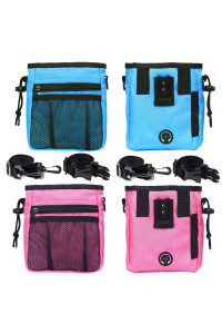 STMK 2 Pack Dog Treat Pouch, Dog Training Treat Pouch with Waist Shoulder Strap, 3 Ways to Wear, Easily Carries Dog Toys, Kibble, Treats, Ideal for Dog Walking, Dog Training, Puppy Training