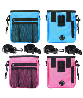 STMK 2 Pack Dog Treat Pouch, Dog Training Treat Pouch with Waist Shoulder Strap, 3 Ways to Wear, Easily Carries Dog Toys, Kibble, Treats, Ideal for Dog Walking, Dog Training, Puppy Training