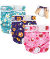 Pet Soft Washable Female Diapers (3 Pack) - Female Dog Diapers, Comfort Reusable Doggy Diapers for Girl Dog in Period Heat (Cute Flower, XL)