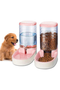 Edipets, Dispenser for cats and Dogs, Food and Water, Pack of 2, Automatic, 38 L wu, Feeder, Feeder and Drinker for Pets (Pink)