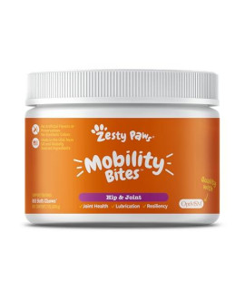 Zesty Paws Mobility Bites Dog Joint Supplement - Hip and Joint Chews for Dogs - Pet Products with Glucosamine, Chondroitin, & MSM + Vitamins C and E for Dog Joint Relief - VS - Beef & Bacon - 90 Count