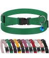 Muromto Leather cat collar Breakaway Adjustable girl Boy Pet collars for cats Kitten Black Pink green Brown Yellow Red White (green)