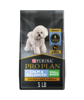 Purina Pro Plan Calm & Balanced Adult Small Breed Chicken & Rice Formula Dry Dog Food - 5 lb. Bag