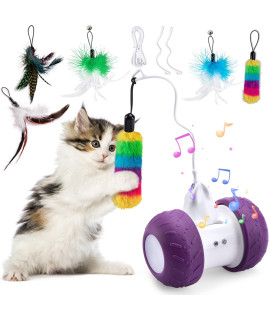BEBOBLY Automatic Cat Toys Interactive for Indoor Cats, Electric Mouse Feather Toy for Kitten Pet Exercise Chasing Hunting, Self-Entertaining Smart Toys for Play Alone, USB Charging