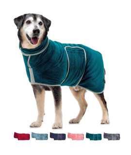 Lucky PawsA Dog Drying Robecoat - UK Based Seller - Premium Quality - Super Absorbent - Super Soft - Fast Drying - Double Layer - Machine Washable & Dryable (gIANT, Teal)