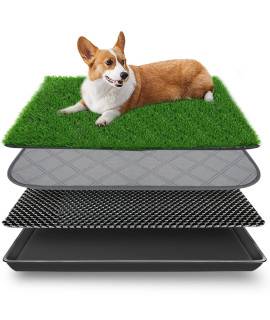 Embellbatt Dog grass Pad with Tray, Dog Potty grass for Puppy Training, Artificial Fake grass for Dogs to Pee on Indoor Outdoor