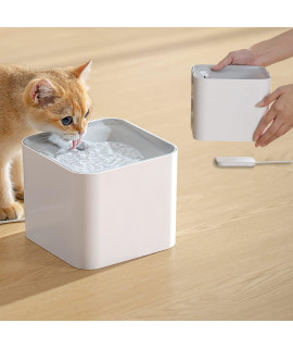 Cat Water Fountain Wireless,luti Pet Water Fountain for Cats Inside with Wireless Pump,Super Quiet Cat Water Fountain for Cats Kitty Dogs Multiple Pets 67oz/2L,Filters Included