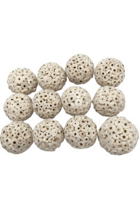 Mandarin Bird Toys by M&M 5106 Small Sola Bird Balls Pk12 - Handmade Sola Wood Foraging Foot Toys, Lightweight Shreddable Spheres, Ideal Foraging Toy, Superb for Small to Medium Size Pet Bird Species