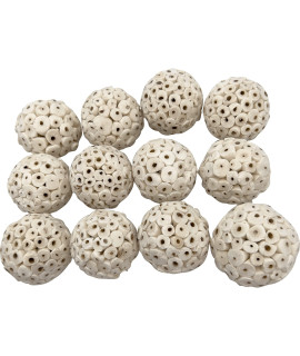 Mandarin Bird Toys by M&M 5106 Small Sola Bird Balls Pk12 - Handmade Sola Wood Foraging Foot Toys, Lightweight Shreddable Spheres, Ideal Foraging Toy, Superb for Small to Medium Size Pet Bird Species