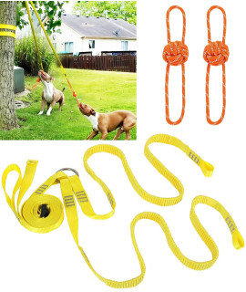 XiaZ Dog Bungee Tug Toy for Two Dogs, Interactive Tug of War Dog Toy for Medium to Large Dog,Tether Tug Outdoor Dog Toy with 2 Strong Dog Toy Rope to Solo Play