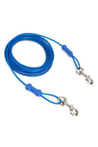 Petphabt heavy duty Dog tie out cable 20ft(6m) medium large dog for outdoor yard camping garden park pet tie out cable Blue 90lbs