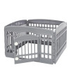 Iris Ohyama, Dog playpen/Puppy Pen, Whelping Box, Door with Latch, Clips for Easy Assembly and Disassembly, Weather-Resistant, for Dog, Rabbits - Pet Circle CI-604E, Iron Grey
