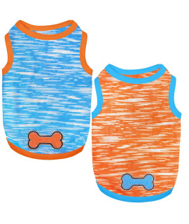 2 Pack Dog Shirts Cute Dog Clothes for Small Medium Girl Boy Soft Vest for Puppy and Cat Quick Dry Breathable Summer Pet Apparel, Small