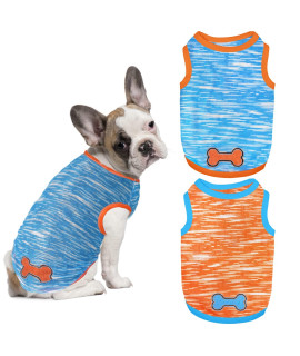 2 Pack Dog Shirts Cute Dog Clothes for Small Medium Girl Boy Soft Vest for Puppy and Cat Quick Dry Breathable Summer Pet Apparel, Medium