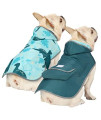 HDE Reversible Dog Raincoat Hooded Slicker Poncho Rain Coat Jacket for Small Medium Large Dogs Dinosaurs - M