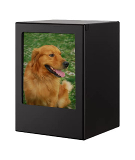 NEWDREAM: Dog Urns for Ashes, pet Urns, Box for Dog Ashes, Pet Ashes Photo Box,Ash Box for Dogs, Wood Keepsake Memorial Urns (XL Black)