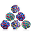 Wellbro Pet Chew Toy, Knots Weave Cotton Rope, Biting Small Ball for Dogs & Cats, 6 in One Pack