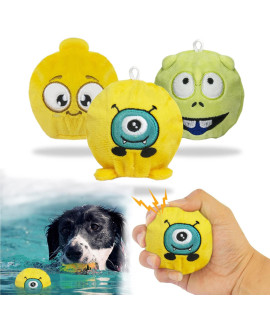 i-STUDIO Squeaky Dog Ball Toy, Soft Rubber Bouncy Fetch Pet Balls for Medium Small Pets Interactive Training Play (3 Pack)
