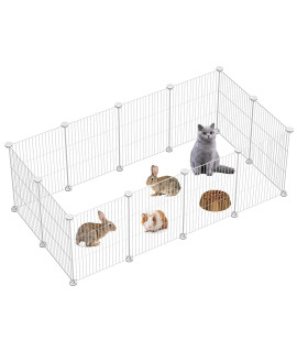 FUNLAX Small Animal Playpen, DIY Pet Playpen, Rabbit Cage, Guinea Pig Cages, Puppy Playpen, Kitten Playpen, Dog Gate, Wire Yard Fence Indoor/Outdoor for Hamster, Chicken, Hedgehog, Turtle 12 Panels