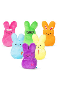 Peeps for Pets 12 Plush Dress-up Bunny Squeaker Toy for Dogs in Assorted Colors Jumbo Peeps Bunny Plush for Dog Easter Baskets with Squeaker Dog Squeaky Plush Bunny Toy